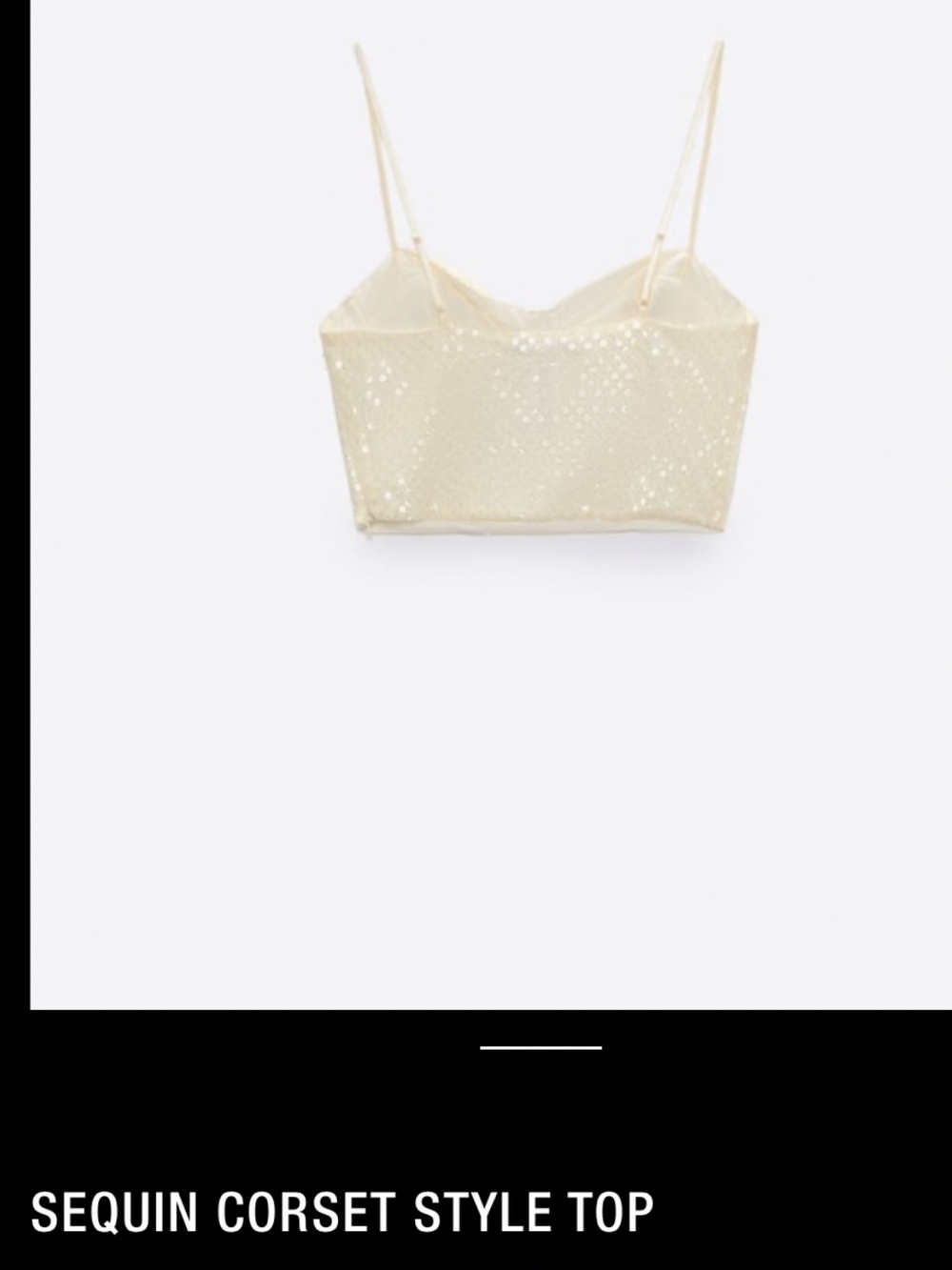 Zara sequins corset style top, clear plastic , butter - Picture 12 of 12